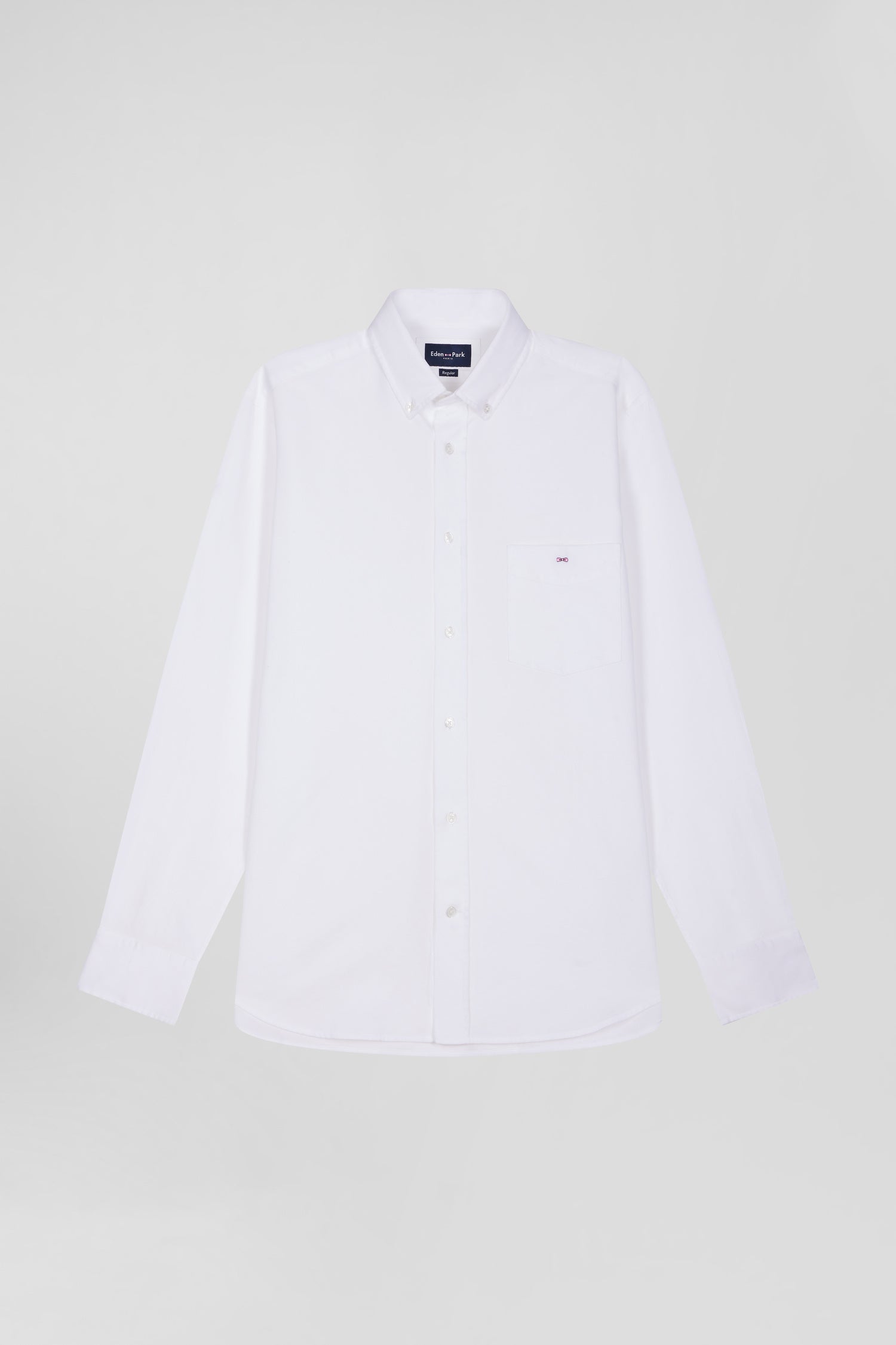 Chemise en piqué coton unie blanche coupe Regular