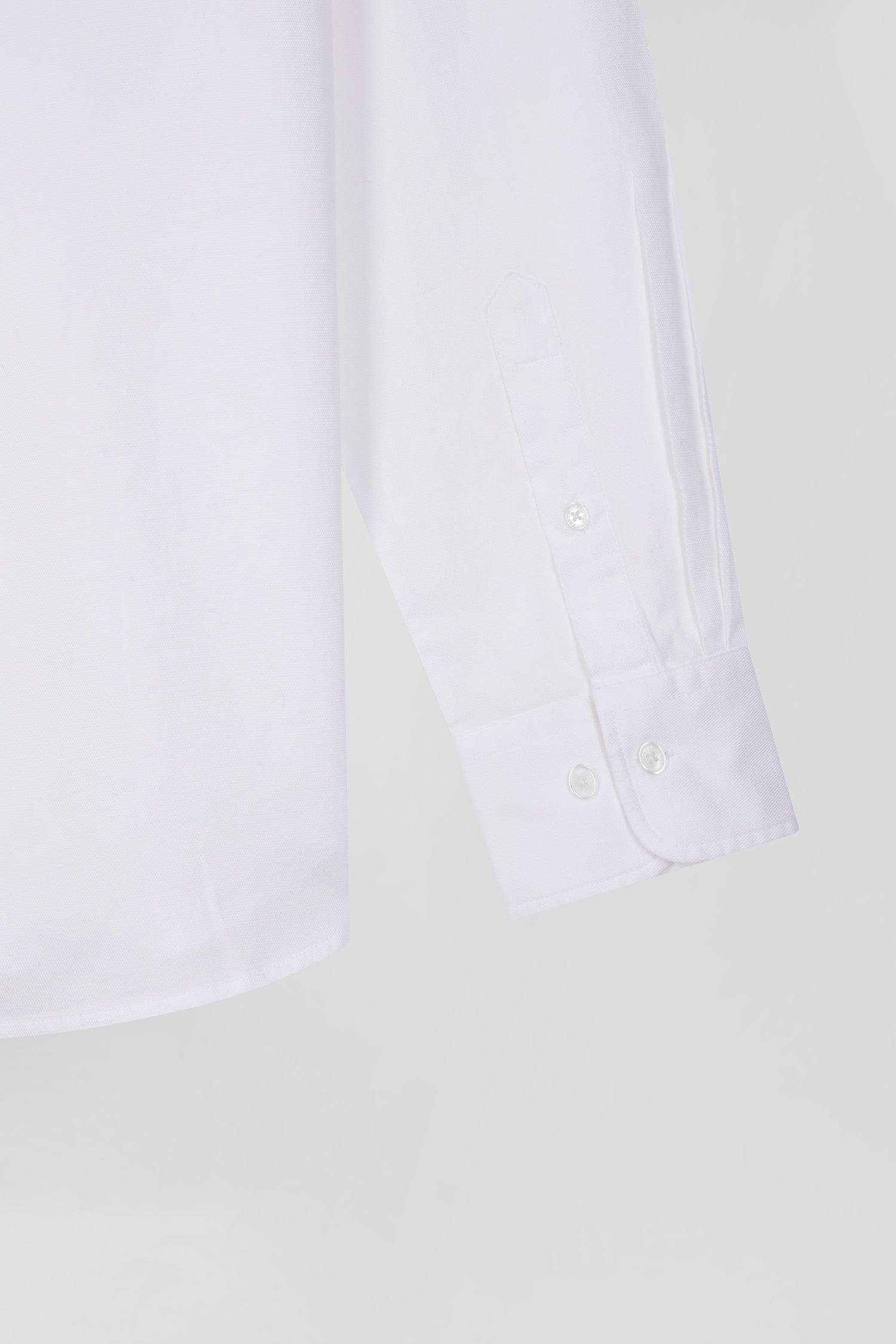 Chemise en piqué coton unie blanche coupe Regular