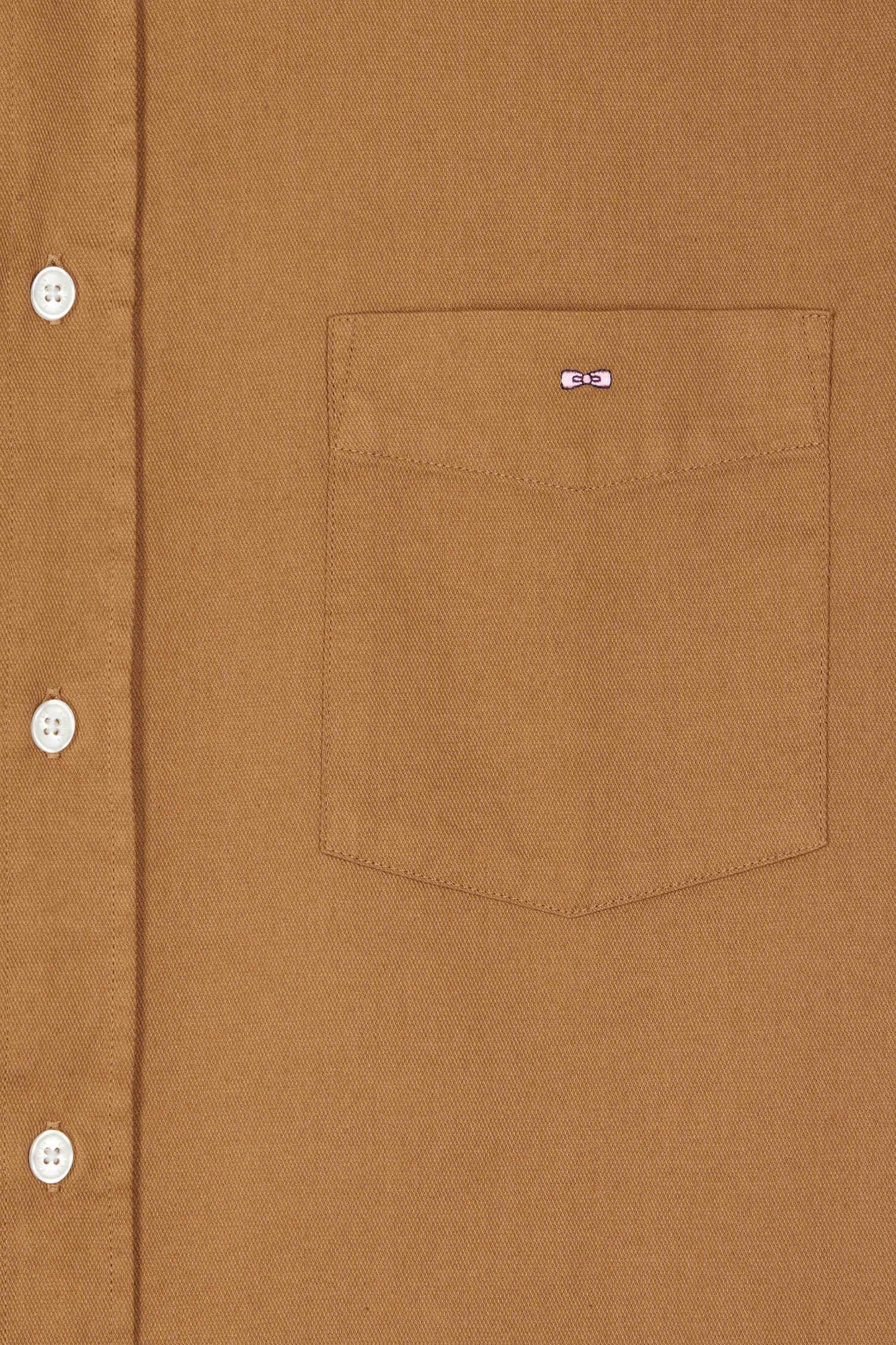 Chemise en piqué coton unie noisette coupe Regular