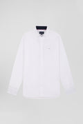 Chemise en coton blanc coupe Regular broderie dos N°10