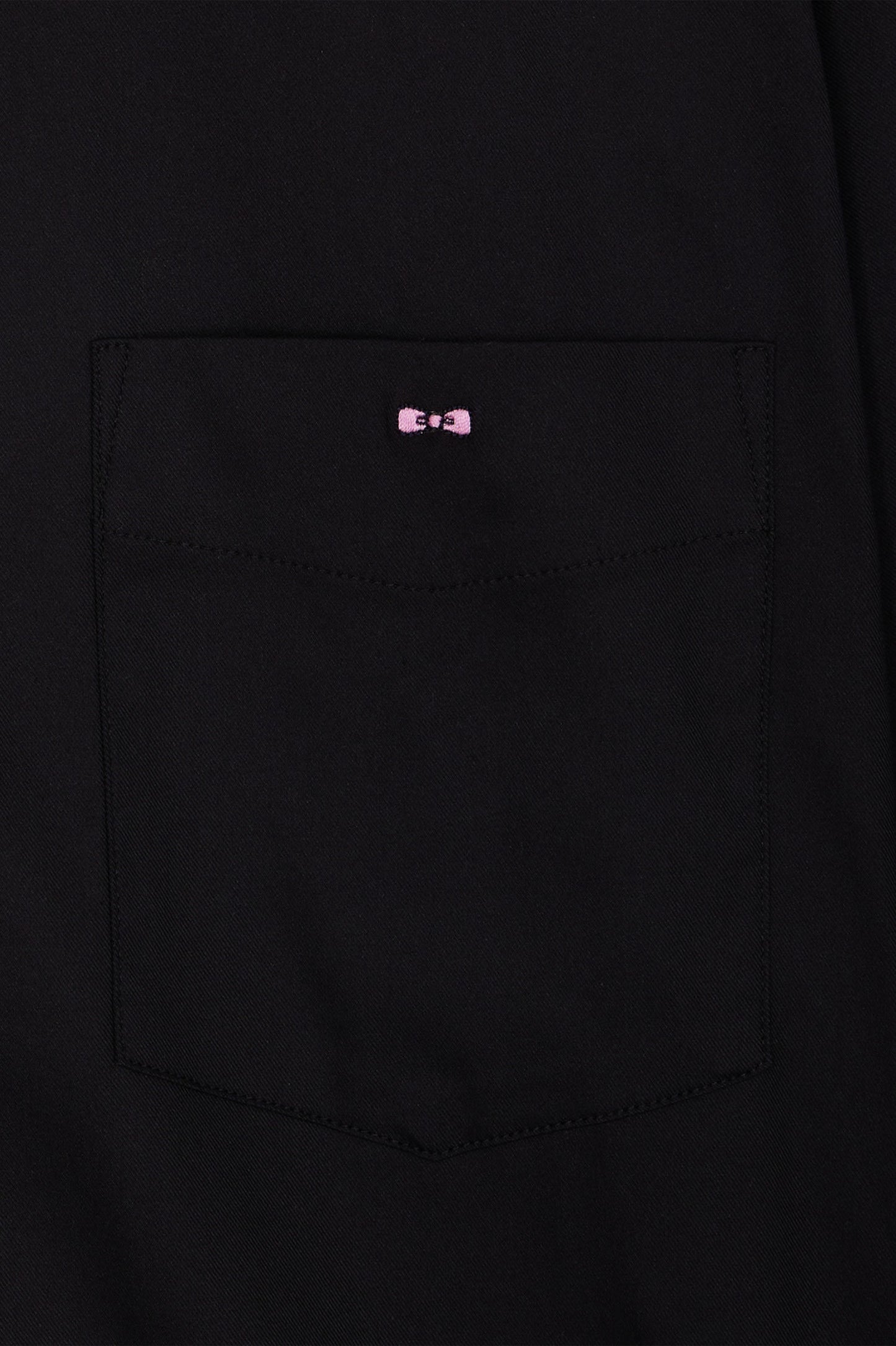 Regular plain black mixed stretch cotton shirt