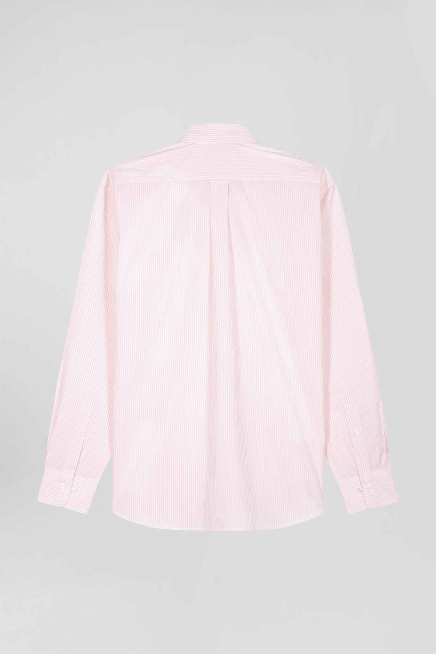 Chemise rayée en coton rose coupe Regular jacquard