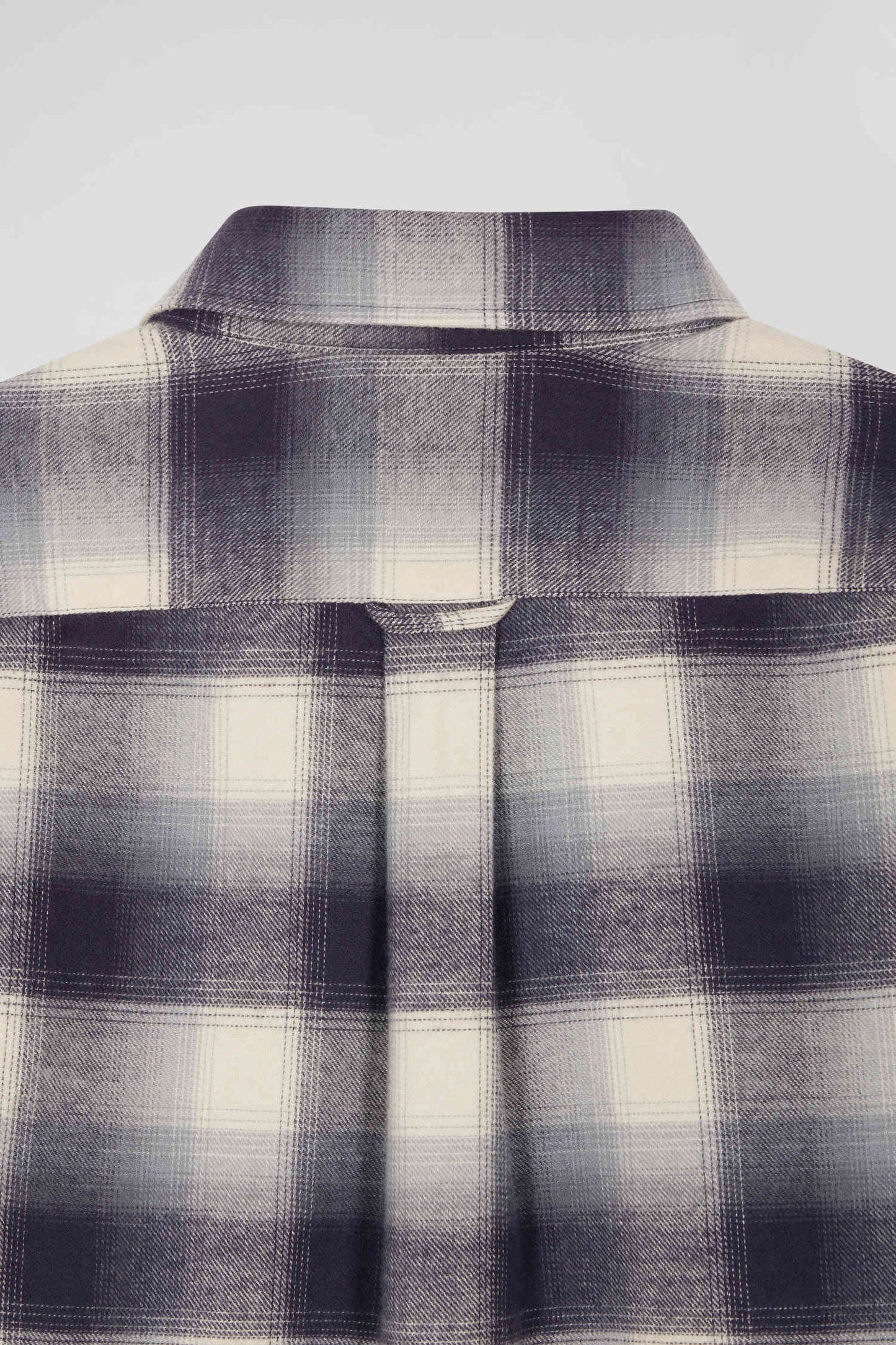 Regular indigo checked cotton shirt