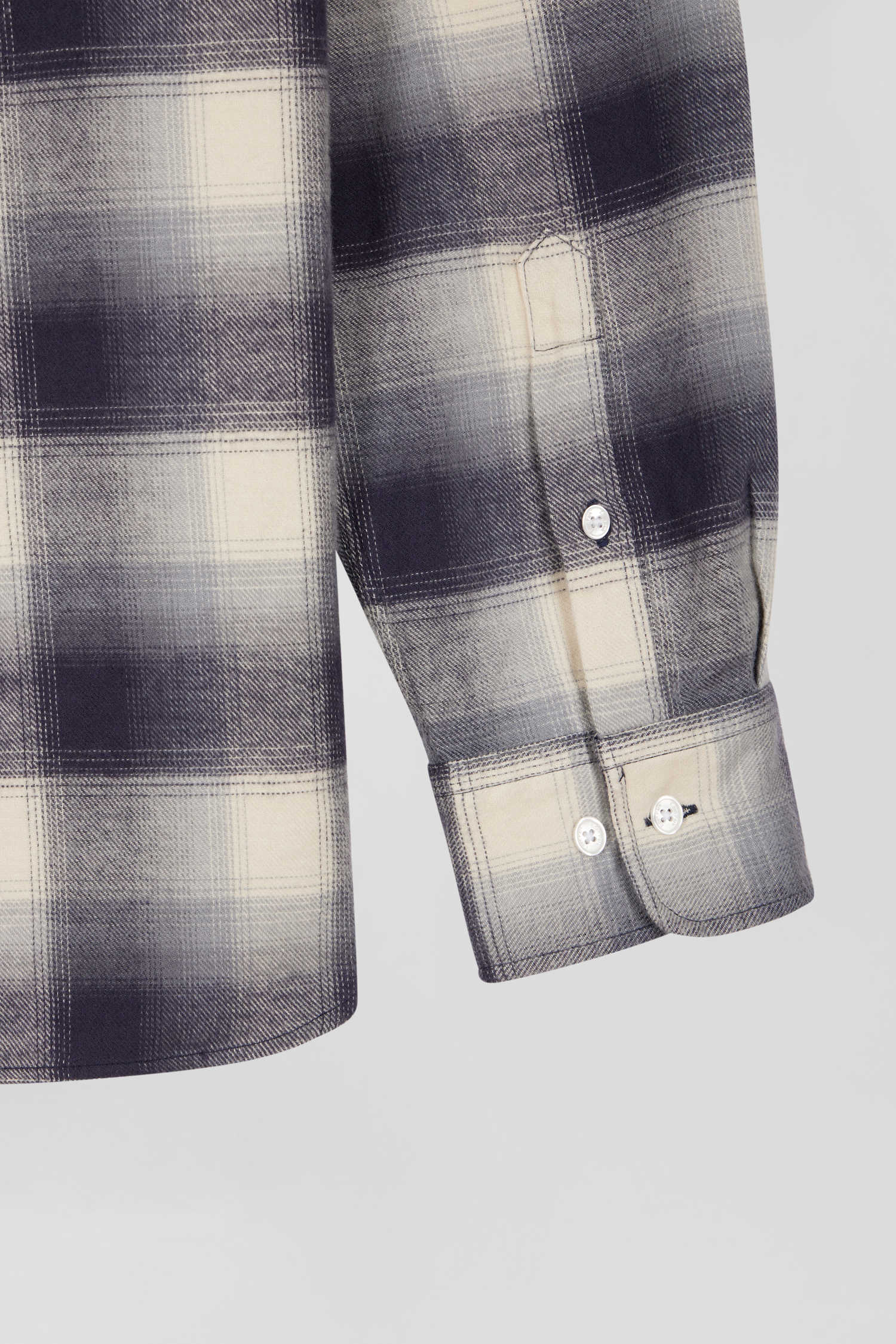 Regular indigo checked cotton shirt