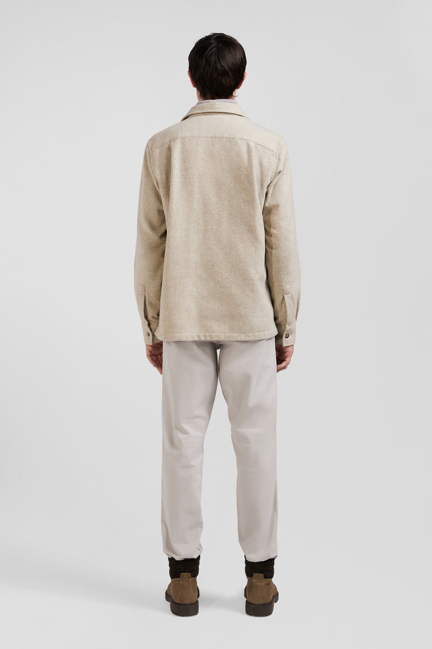 Beige mixed cotton shirt