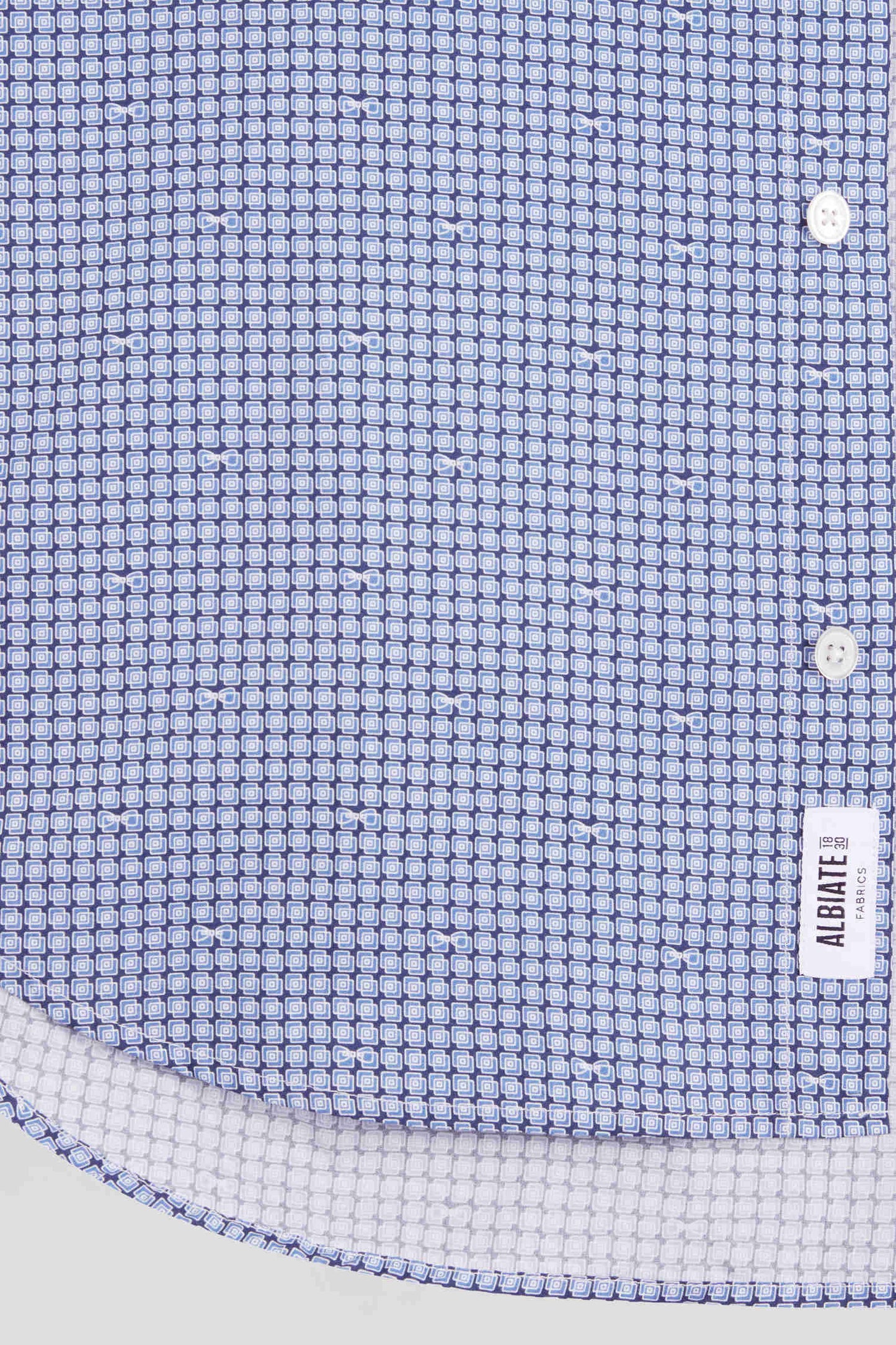 Slim blue graphic print cotton poplin shirt