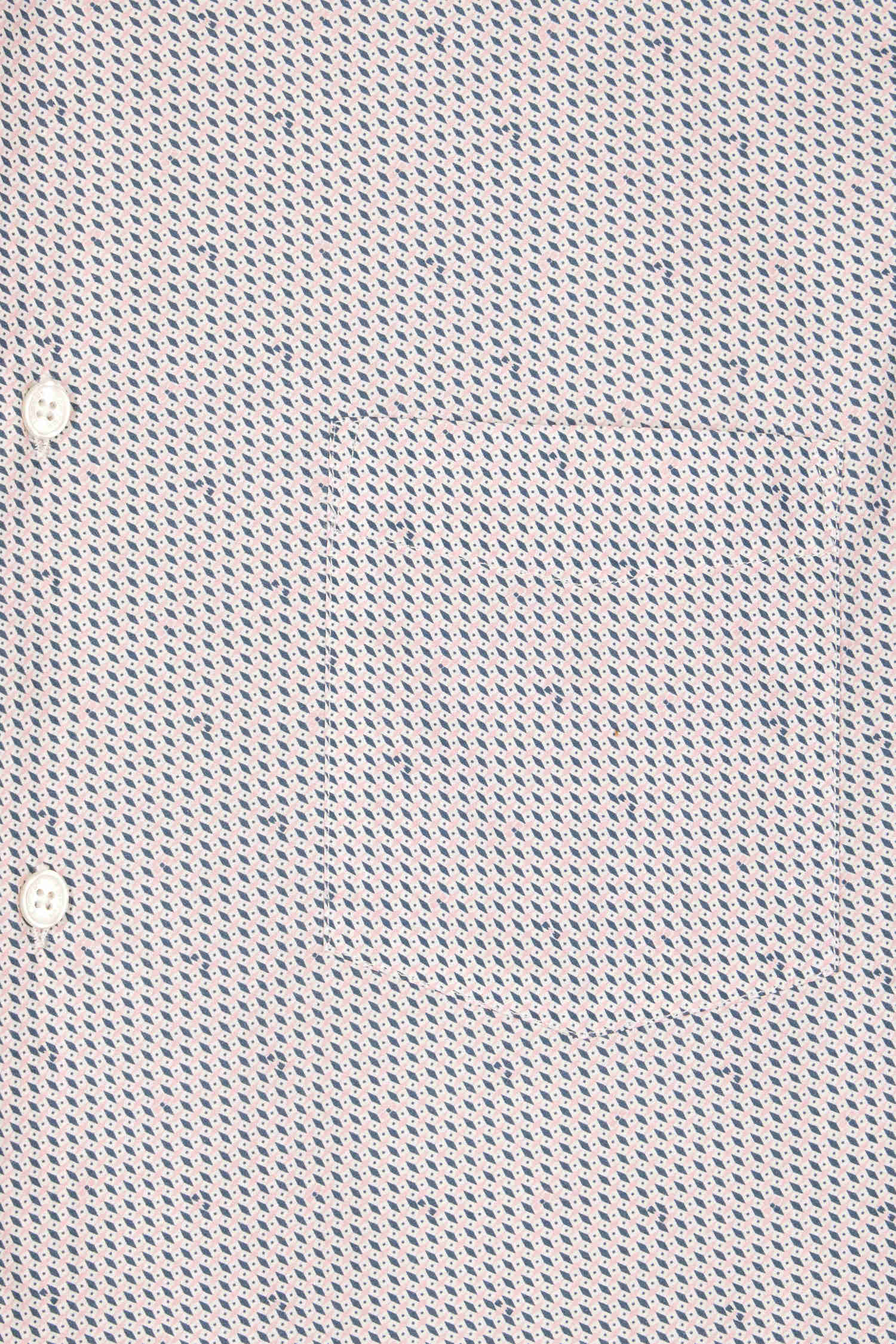 Chemise en coton à micro-motifs rose coupe Slim