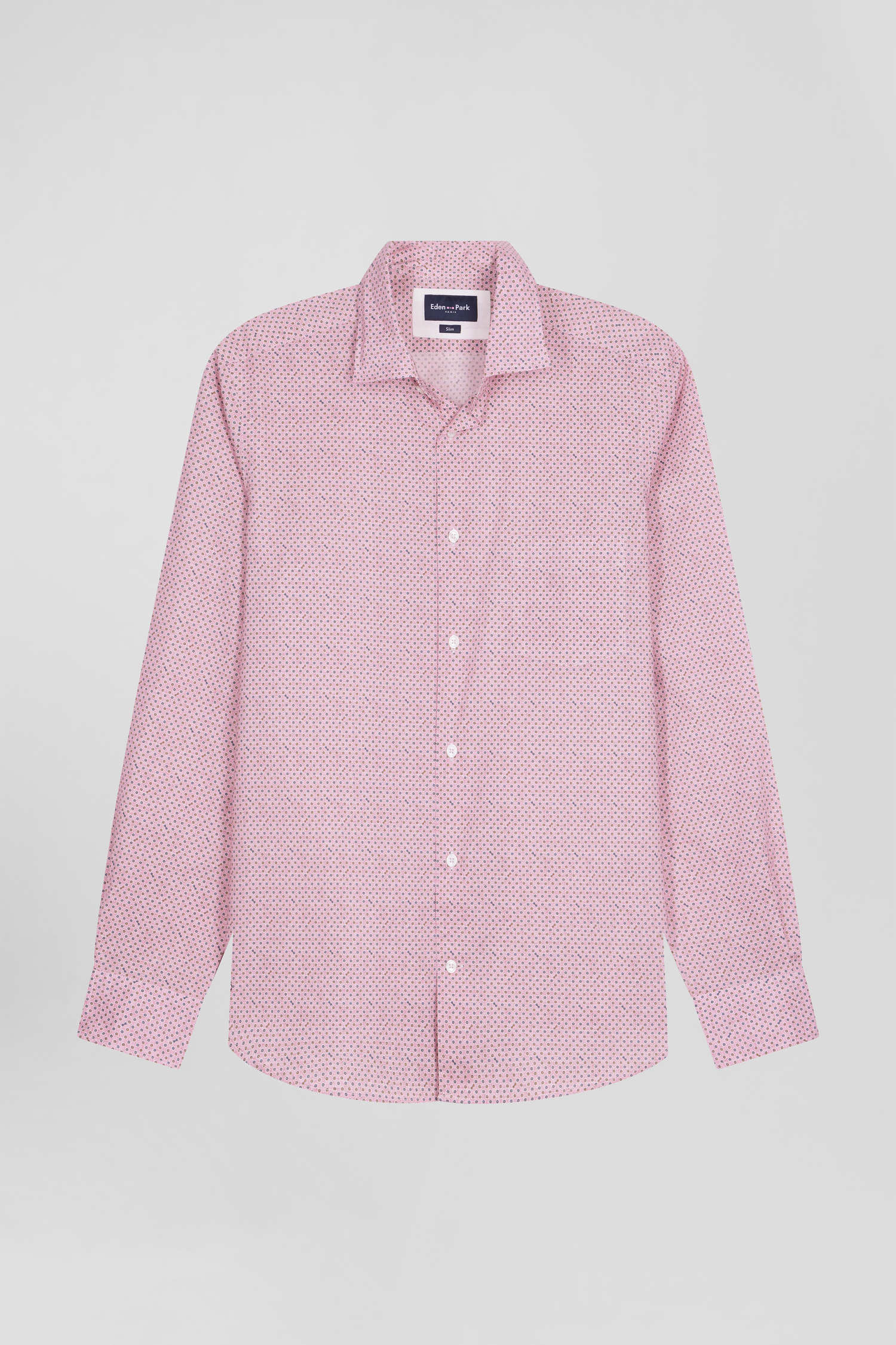 Chemise en coton rose coupe Slim