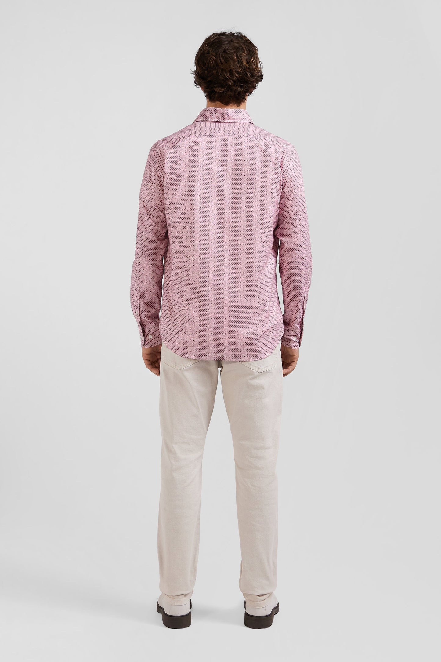 Chemise en coton rose coupe Slim