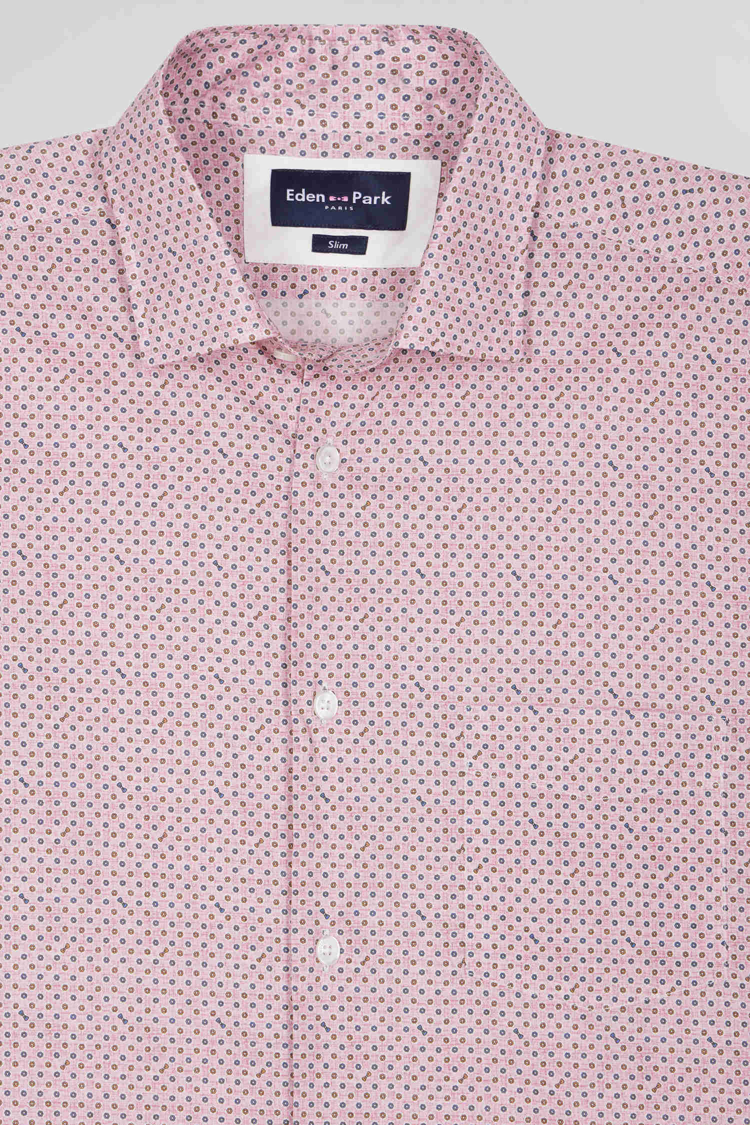 Chemise en coton rose coupe Slim