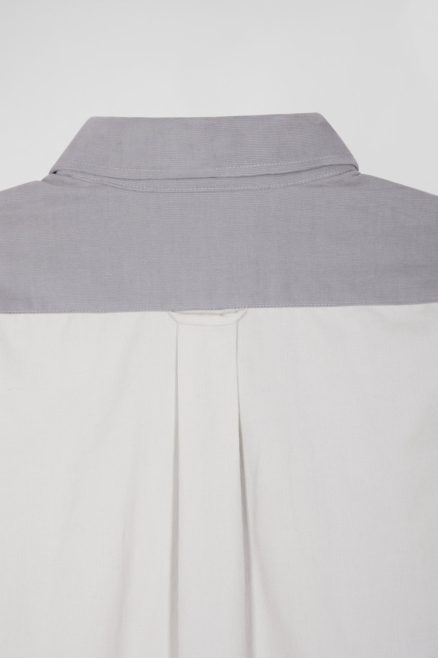 Chemise tricolore en coton gris coupe Regular