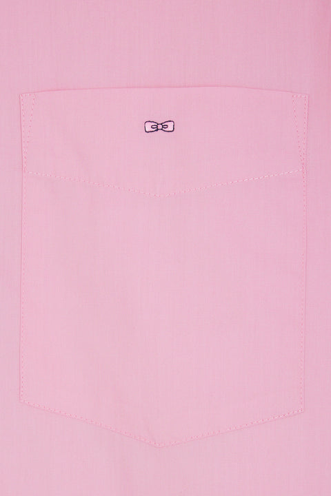 Chemise en popeline de coton rose coupe Regular - Image 3