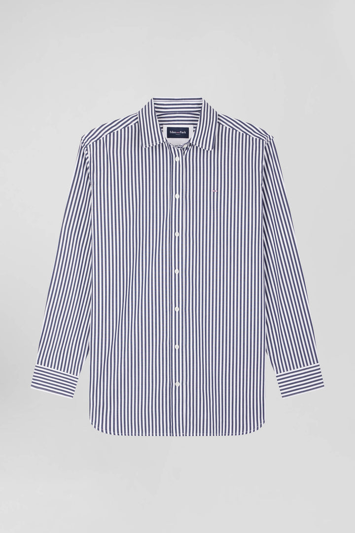 Chemise rayée en coton marine coupe Relaxed