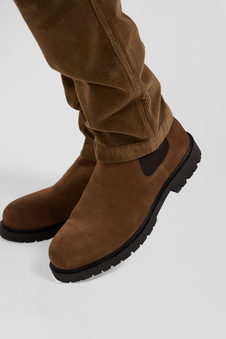 Chelsea boots en cuir de vachette marron