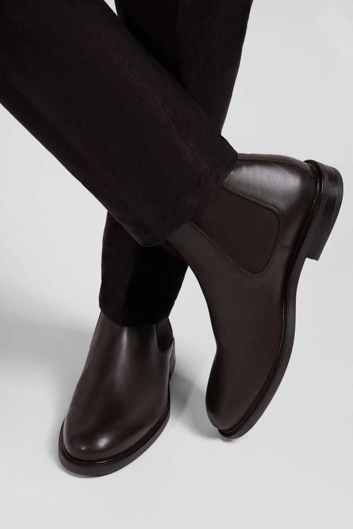 Chelsea boots en cuir marron