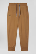 Pantalon jogging en molleton gratté camel coupe Relaxed