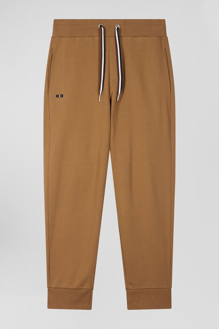 Pantalon jogging en molleton gratté camel coupe Relaxed