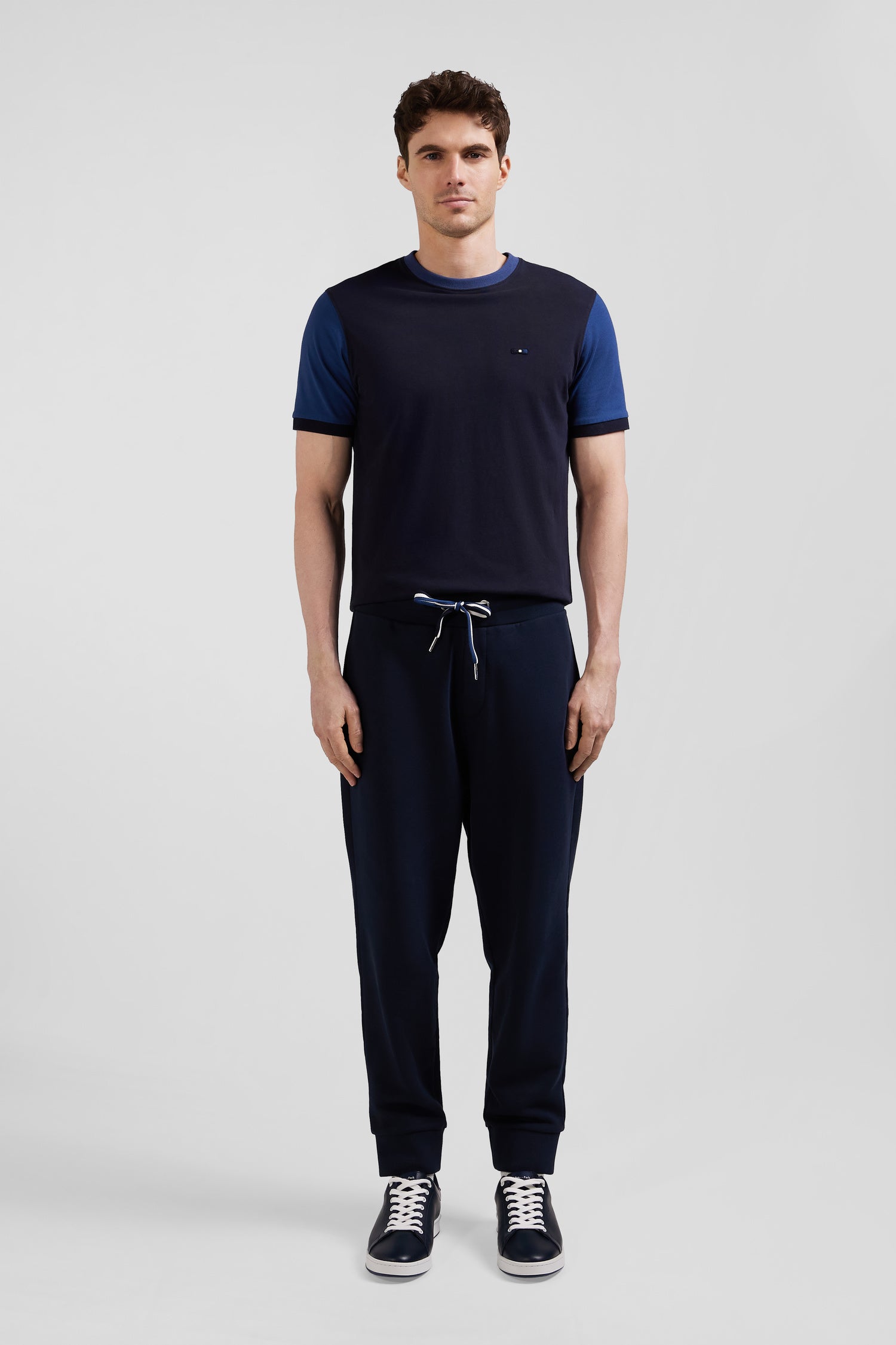 Pantalon jogging en molleton gratté bleu marine coupe Relaxed