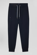 Pantalon jogging en molleton gratté bleu marine coupe Relaxed