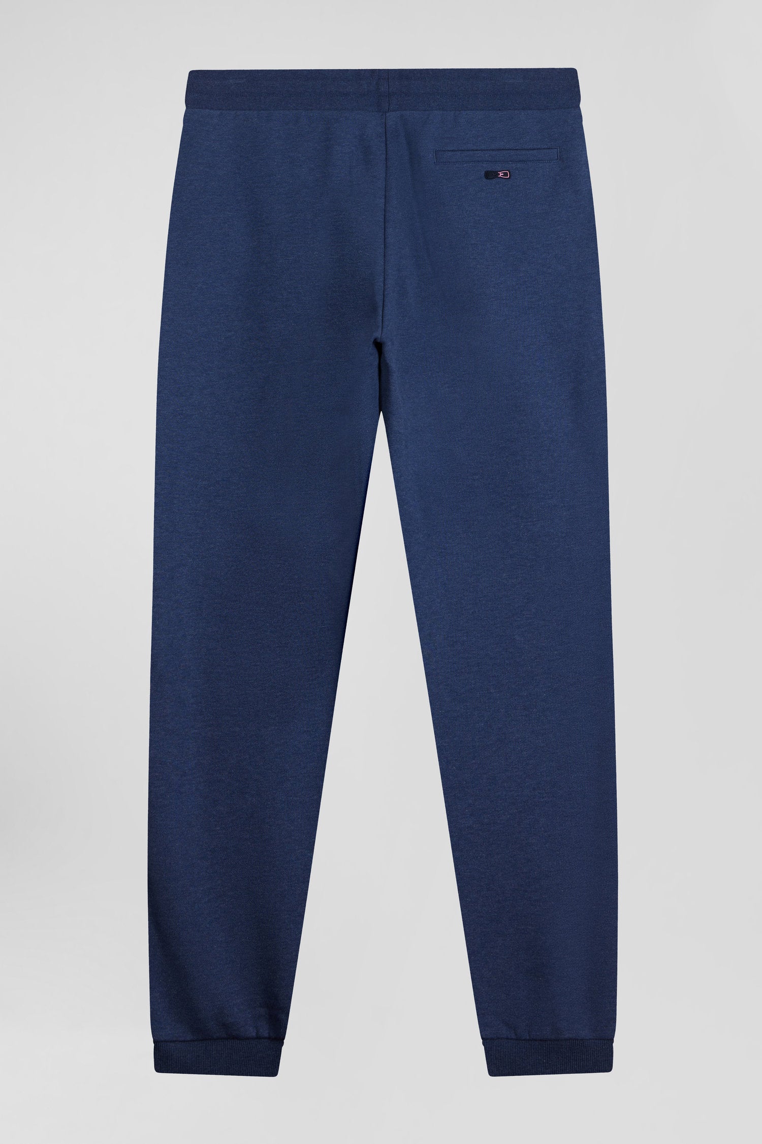 Pantalon jogging en molleton coton gratté bleu marine coupe Regular