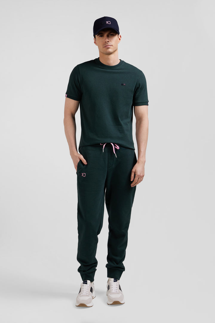 Pantalon jogging en molleton coton gratté noir coupe Regular