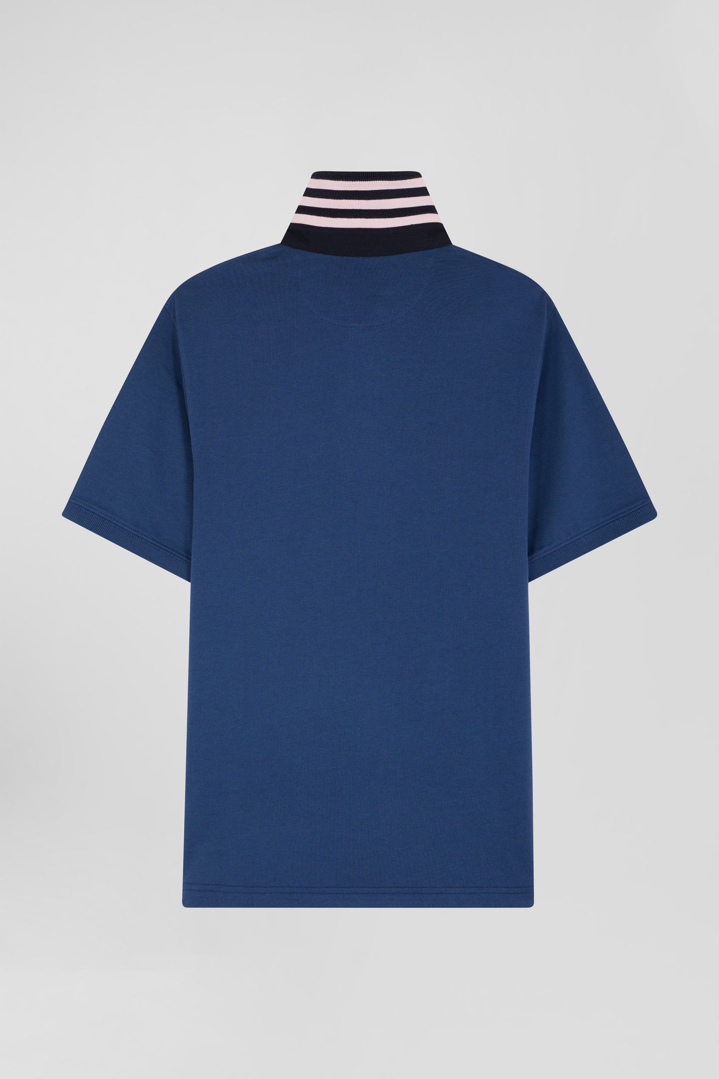 Maillot en coton bleu foncé col contrasté coupe Regular