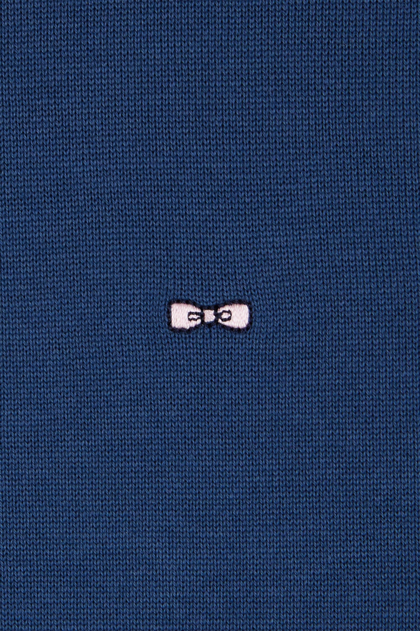 Regular dark blue cotton rugby shirt with contrasted collar