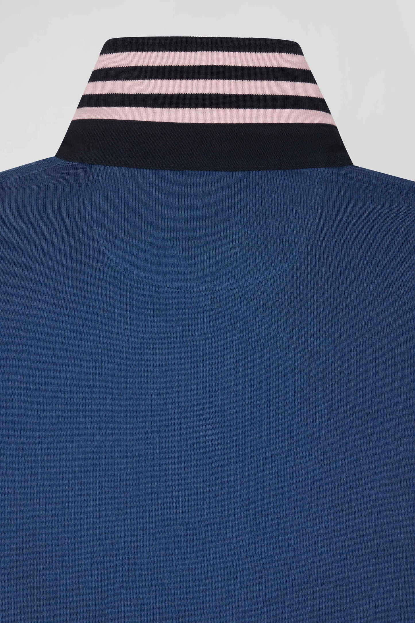 Regular dark blue long-sleeved Pima cotton rugby shirt