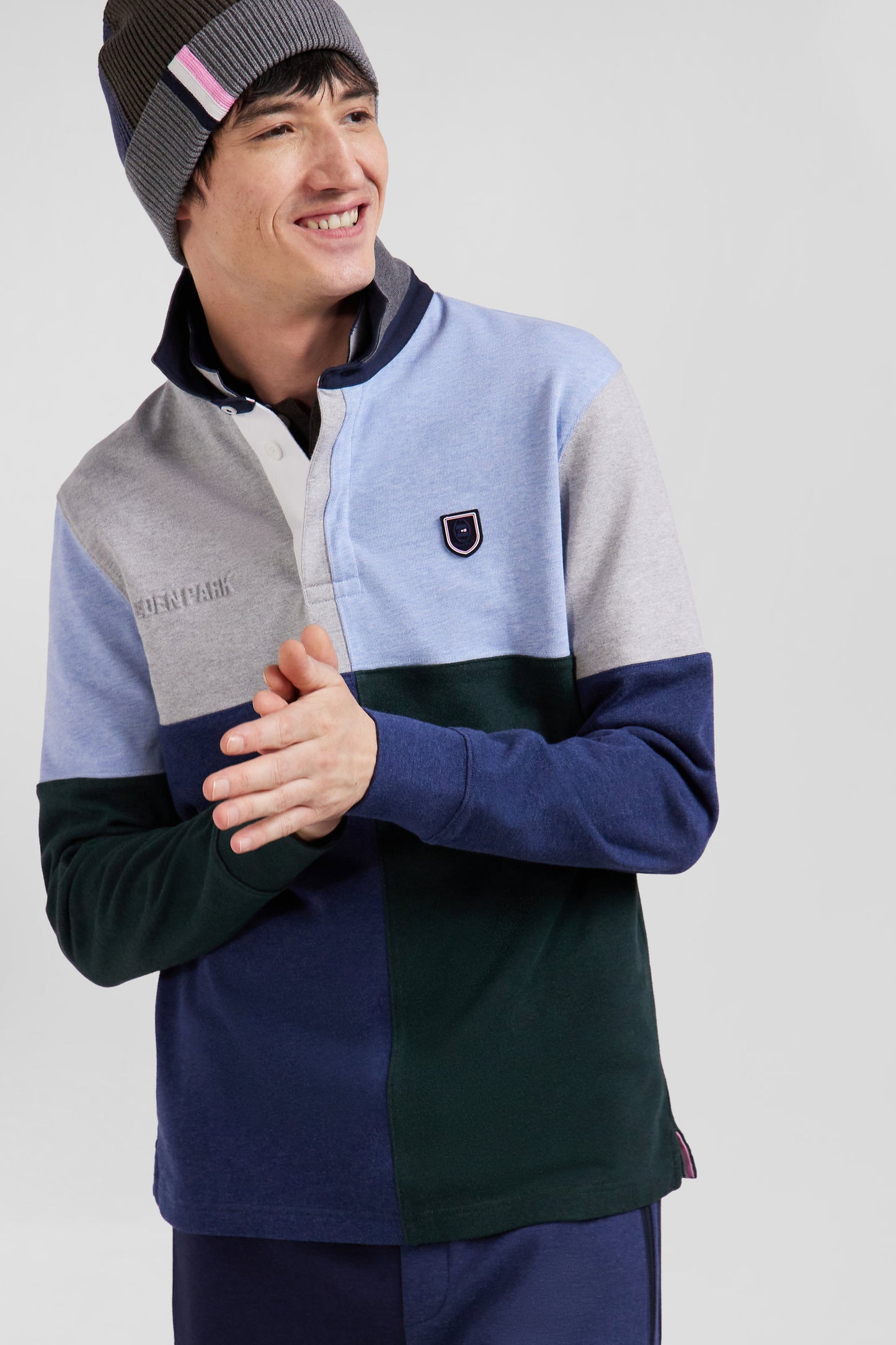 Maillot manches longues coupé-cousu en coton ciel coupe Regular