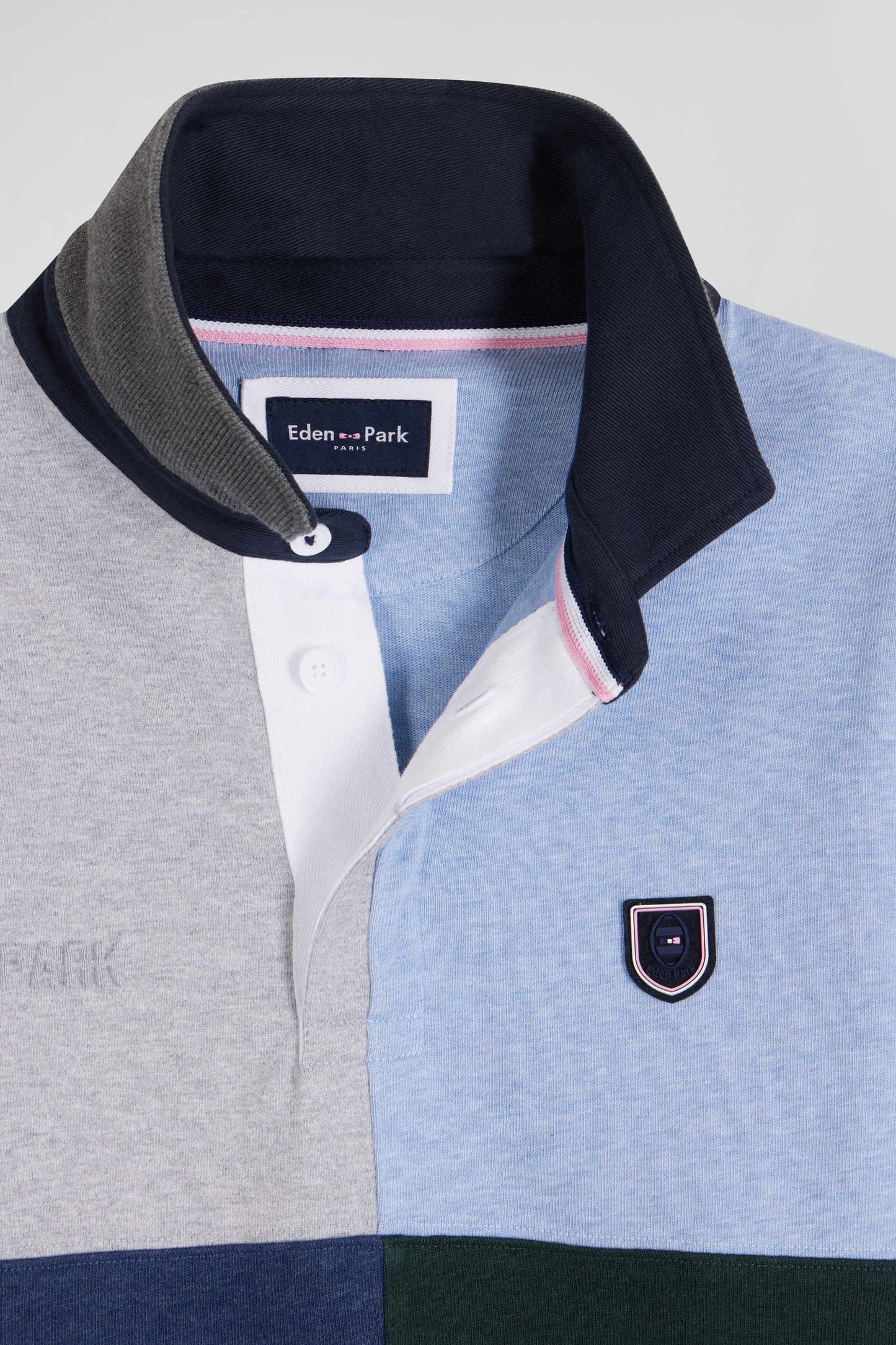 Maillot manches longues coupé-cousu en coton ciel coupe Regular