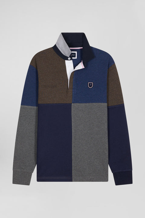 Navy blue cotton cut and sewn regular fit long-sleeved jersey - Image 2