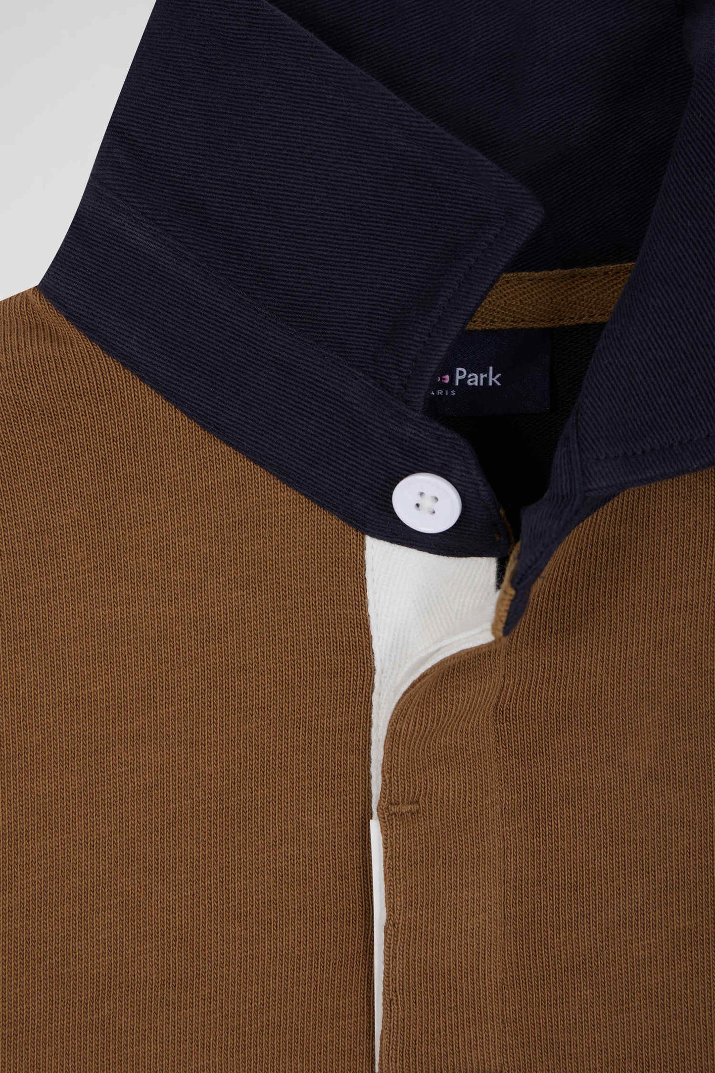 Maillot manches longues tricolore en coton noisette coupe Regular