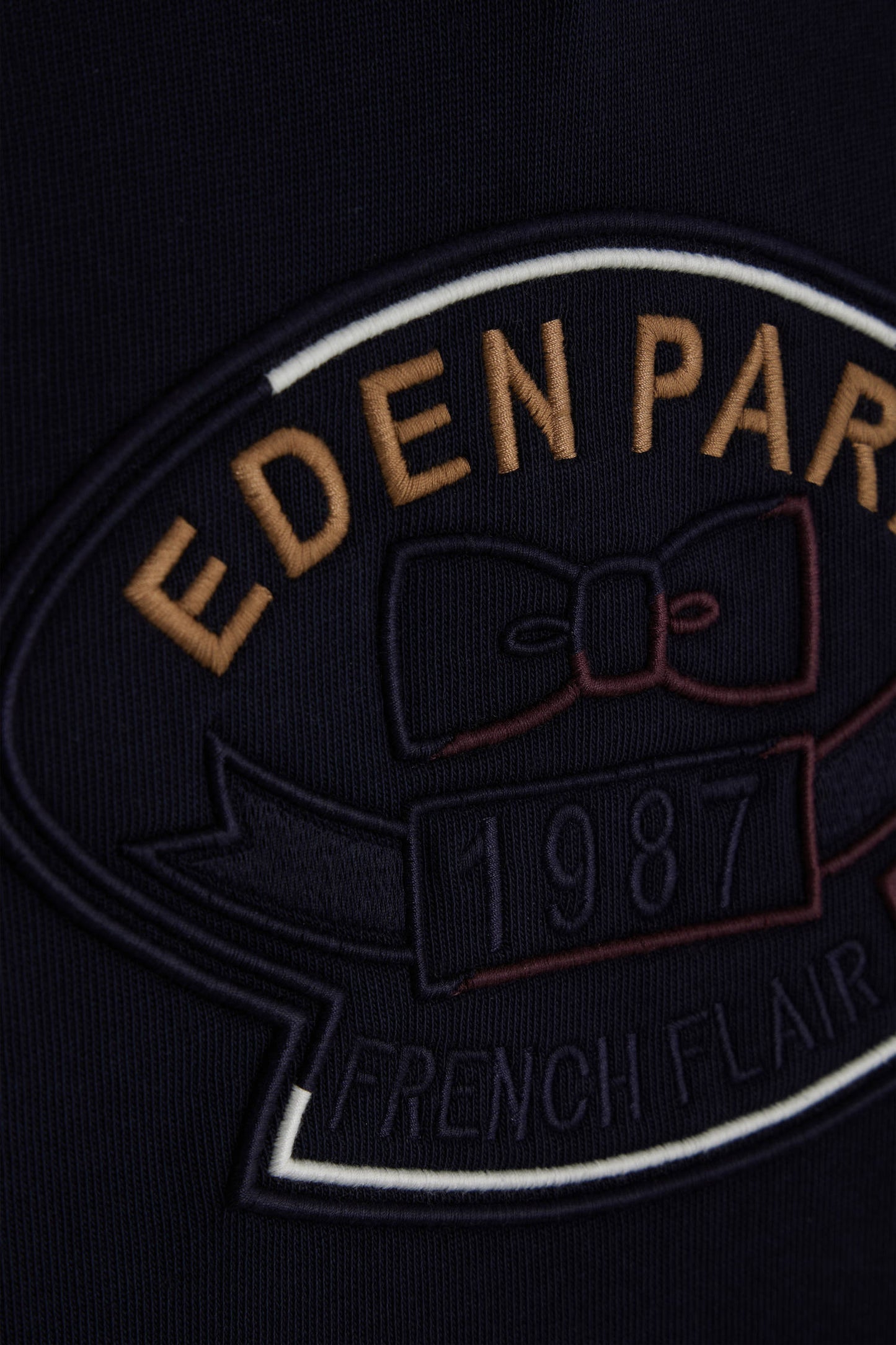 Maillot manches longues tricolore en coton noisette coupe Regular