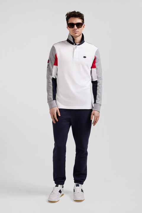 Regular white long-sleeved cotton rugby shirt - Image 1