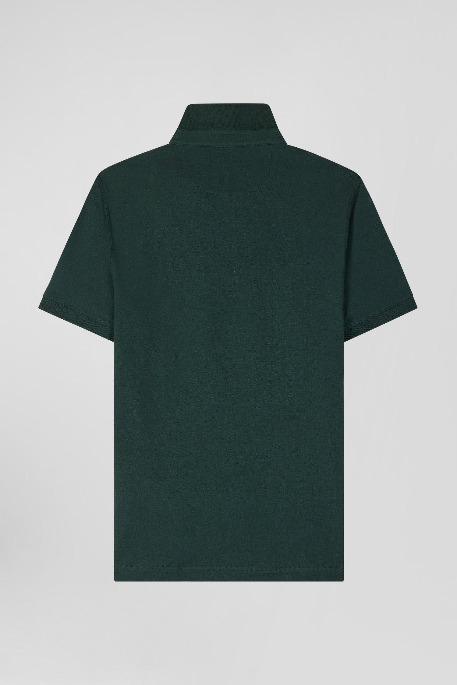 Polo manches courtes en piqué coton vert coupe Slim