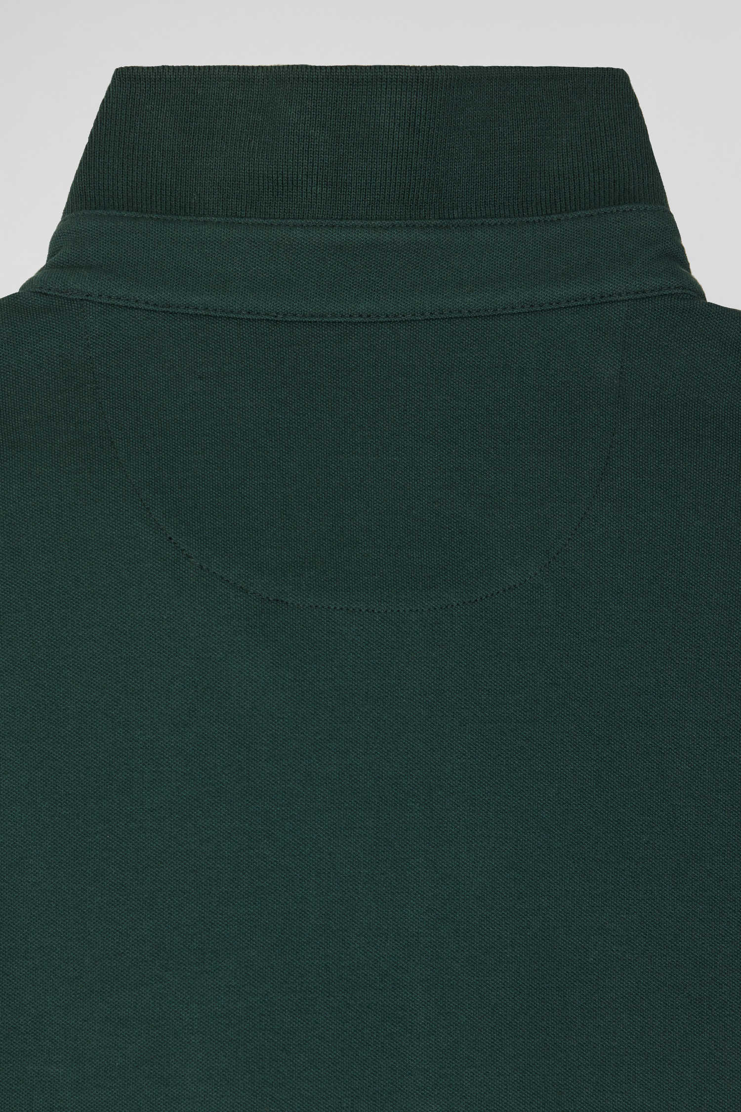 Polo manches courtes en piqué coton vert coupe Slim