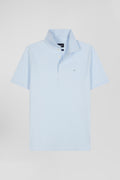 Polo manches courtes en coton stretch ciel coupe Slim