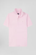 Polo manches courtes en coton stretch rose coupe Slim