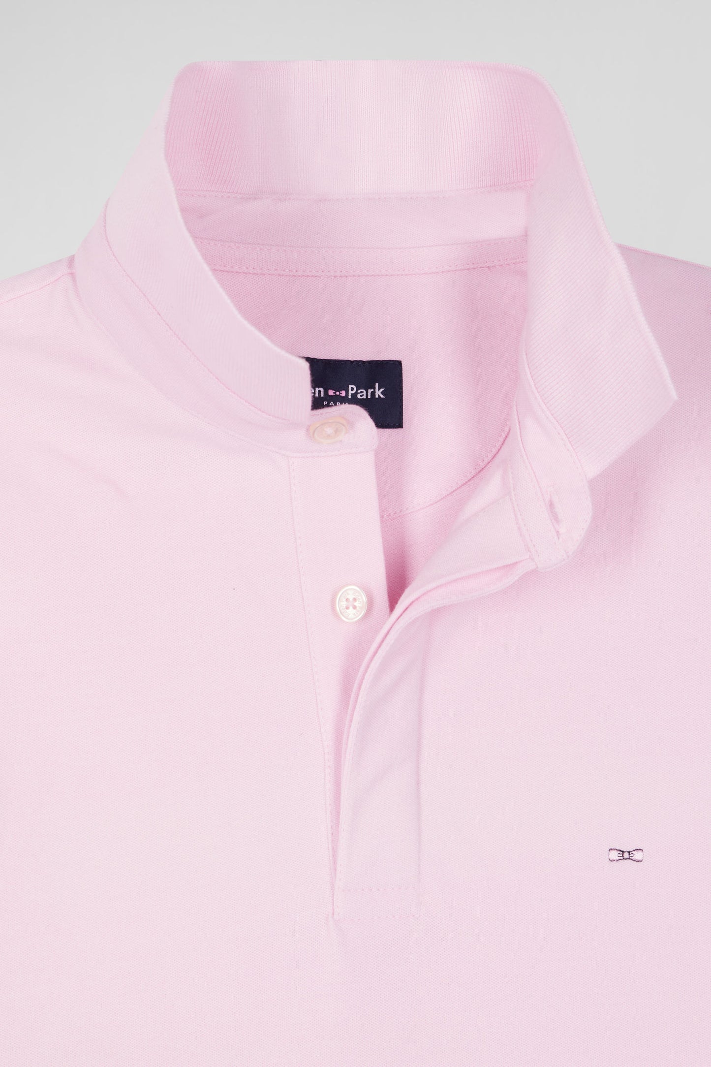 Polo manches courtes en coton stretch rose coupe Slim