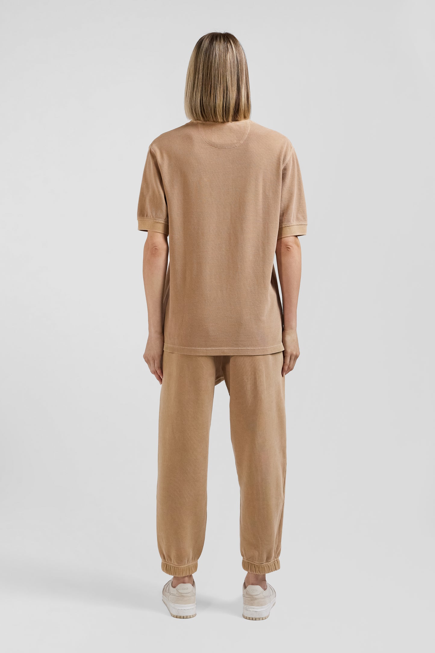 Polo manches courtes unisexe en piqué coton camel surteint coupe Oversized