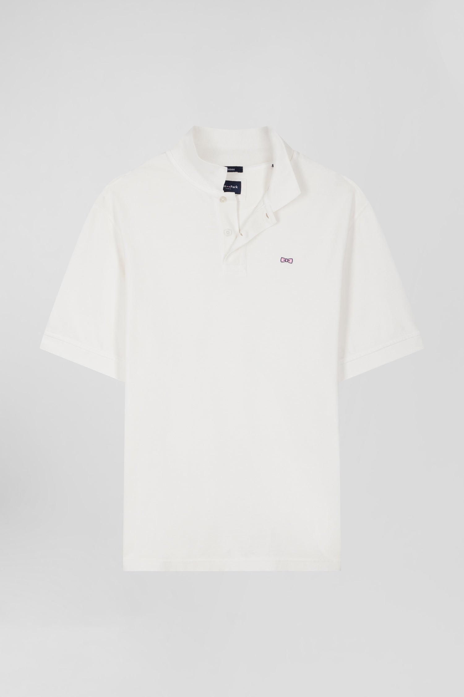 Polo manches courtes unisexe en piqué coton écru surteint coupe Oversized