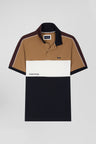 Three-tone cotton piqué polo shirt with Eden Park lettering Regular fit