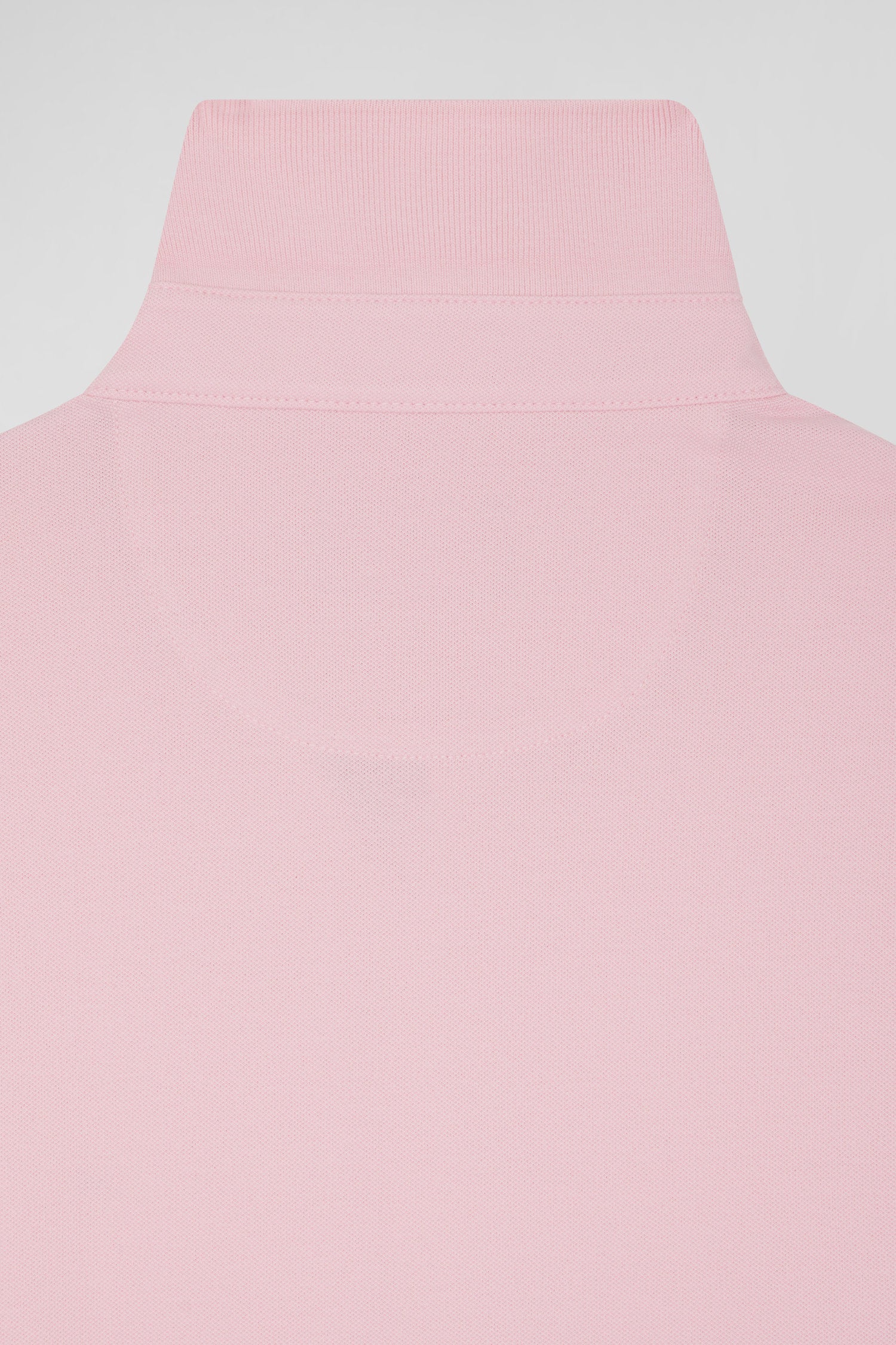 Polo manches longues en piqué coton rose coupe Slim