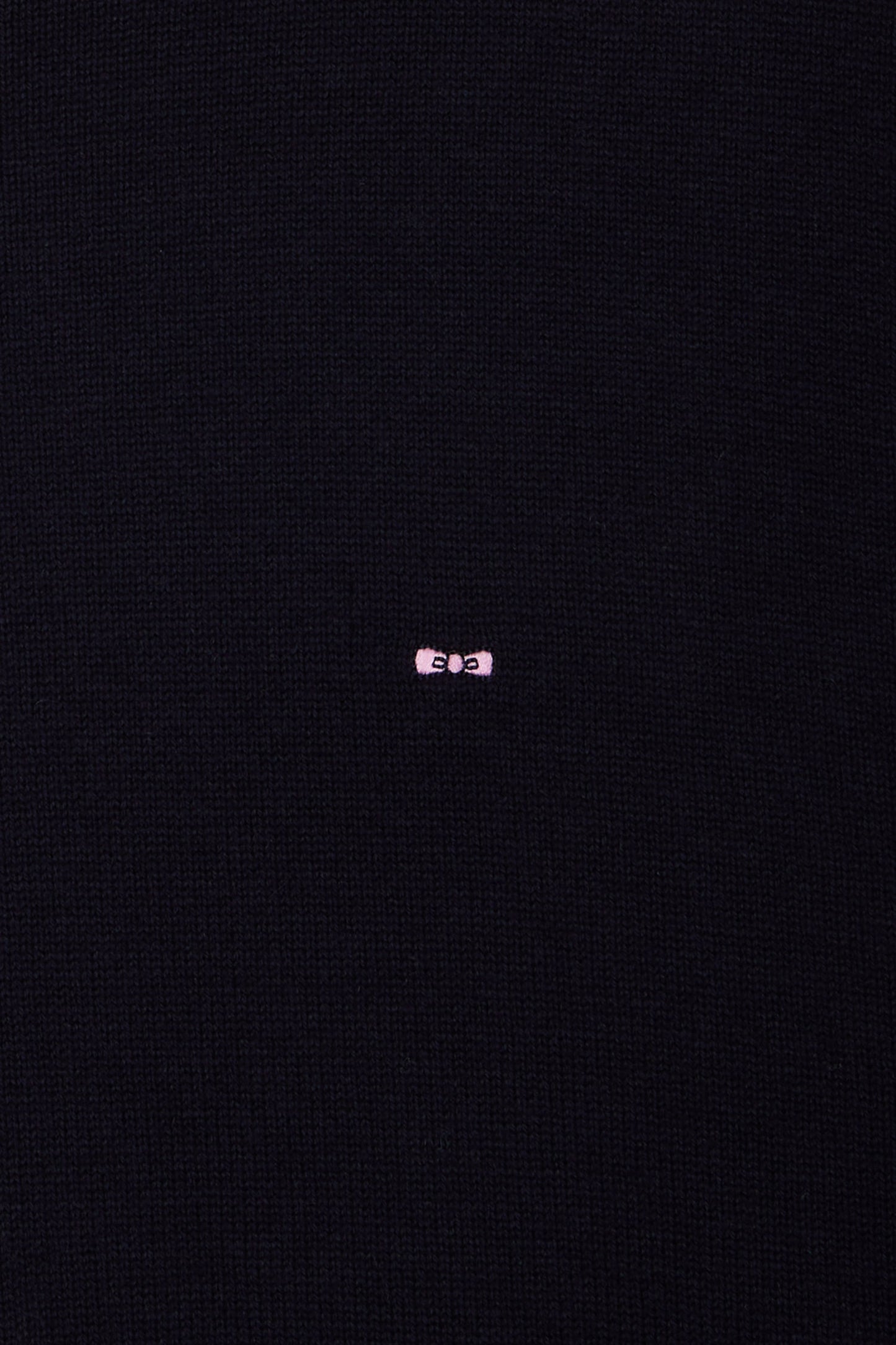 Regular navy blue wool and cotton crew neck jumper