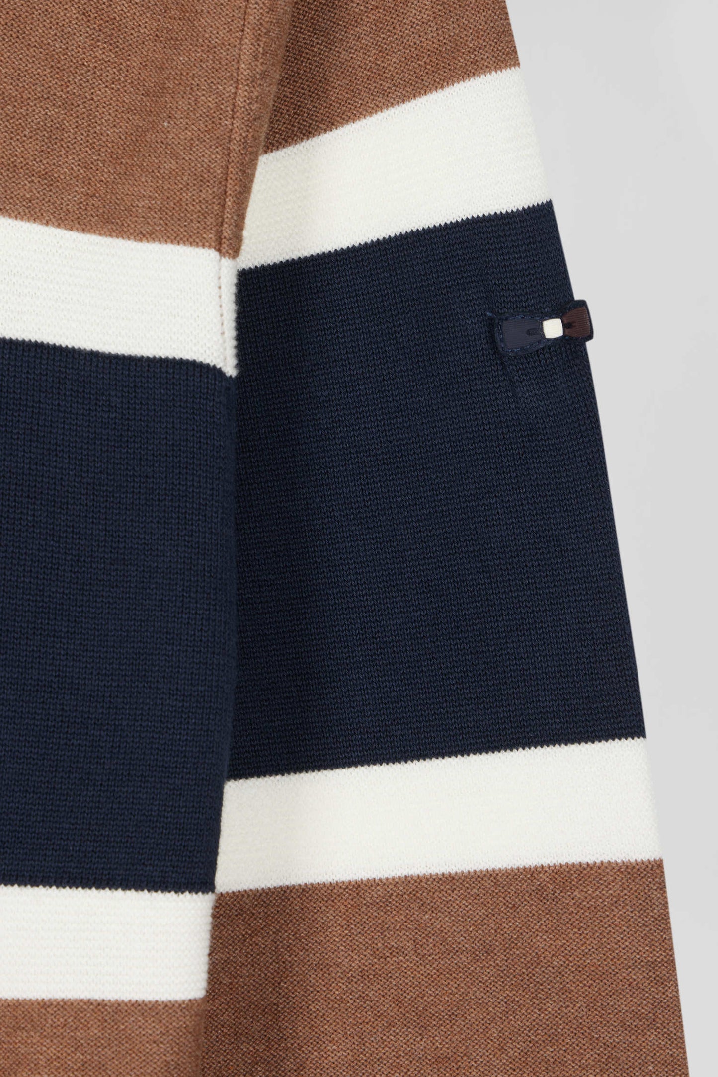 Pull à capuche en coton noisette jacquard EP10 coupe Regular