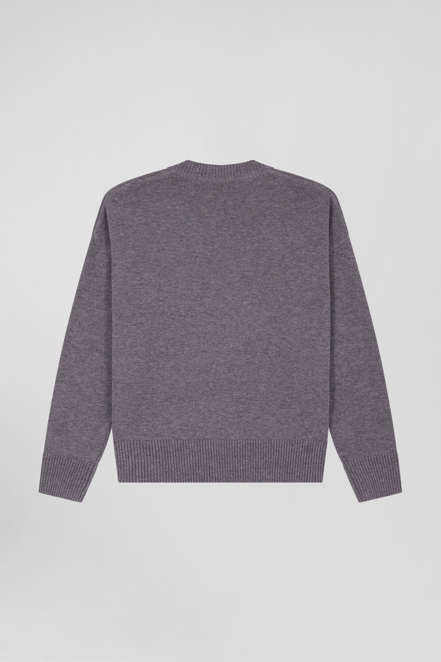 Relax light grey wool and cotton V-neck jumper