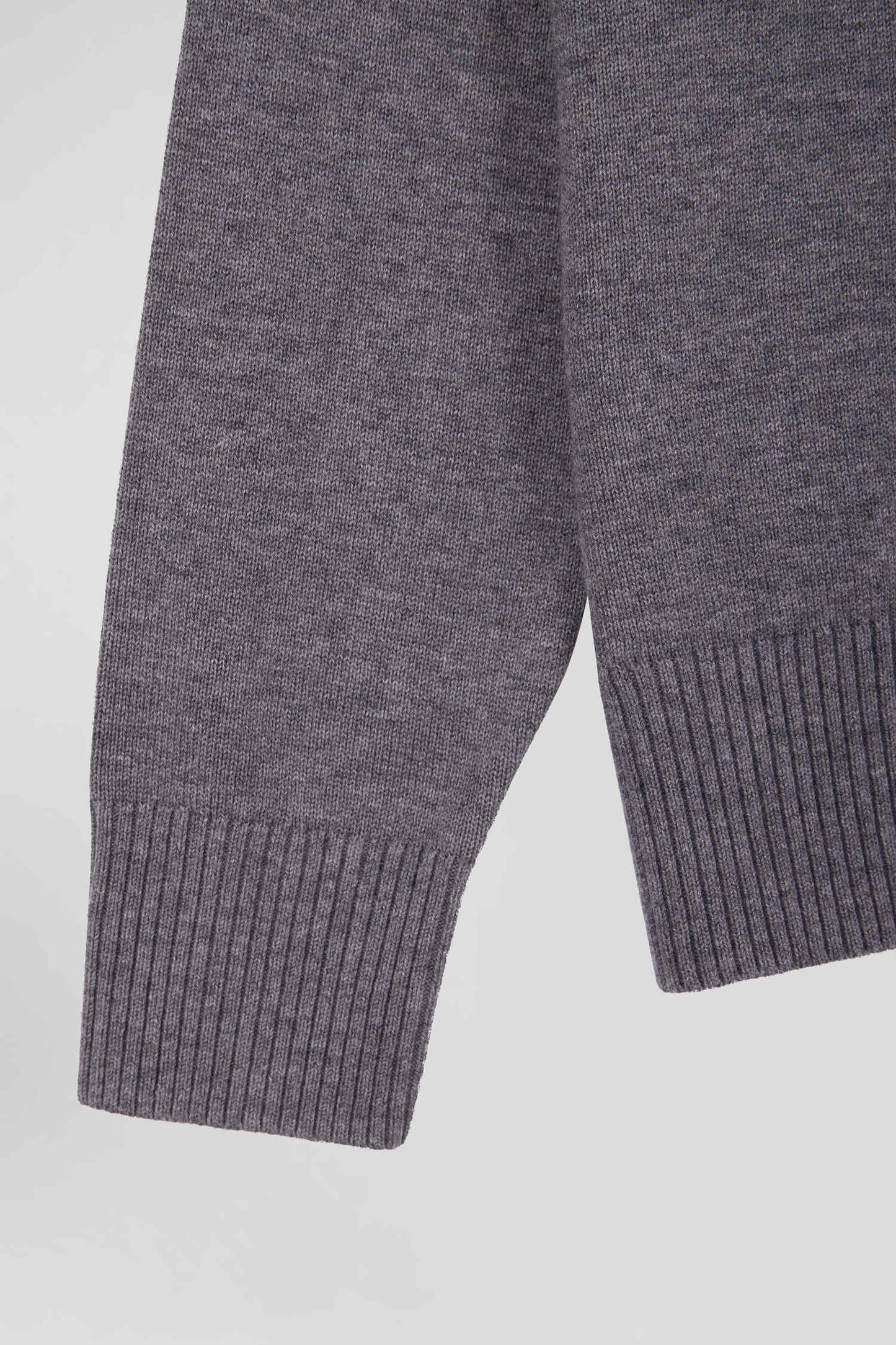 Relax light grey wool and cotton V-neck jumper