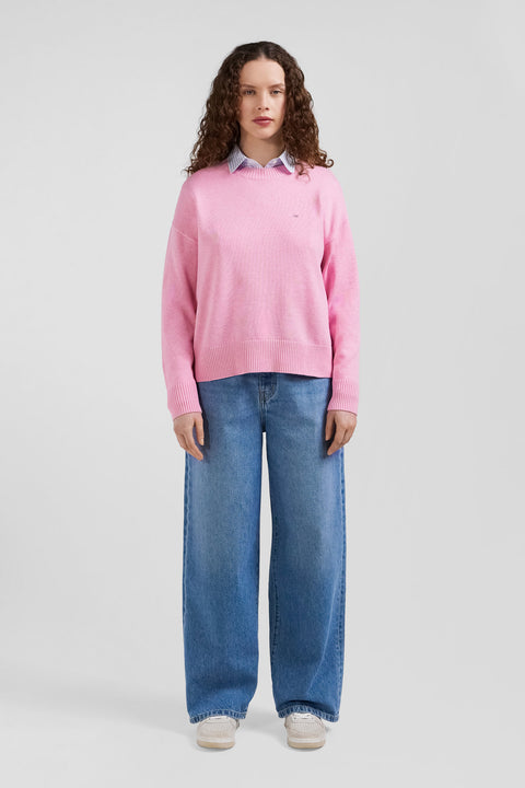 Relax pink wool and cotton crew neck jumper - Image 1
