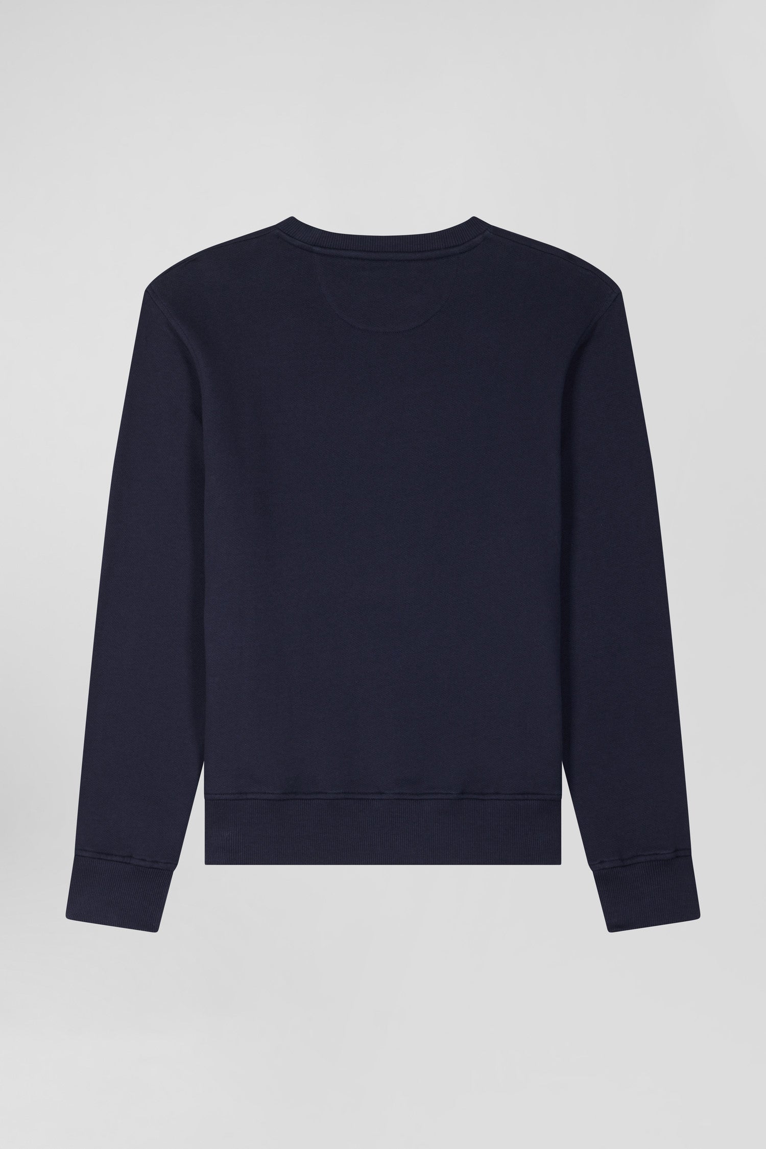 Regular navy brushed cotton fleece sweatshirt