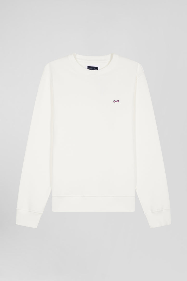 Sweatshirt en molleton coton uni écru coupe Regular